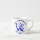 Tasse Expresso Grèce Coeur Drapeau Bleu AMOUR Personnalisé (Droite)