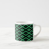 Tasse Expresso Green and black diamond pattern (Droite)