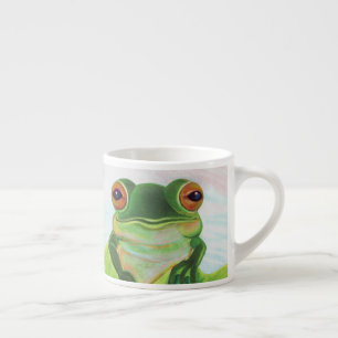 Tasse Expresso Grenouille verte Se détendre dans l'étang