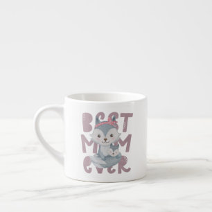 Tasse Expresso Grey Fox Mom and Cub - Best Mom Ever