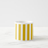Tasse Expresso Grilles verticales jaunes et blanches de moutarde (Devant)