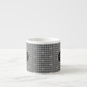 Tasse Expresso Gris avec Houndstooth Accent Argent Bouge de spéci (Devant)