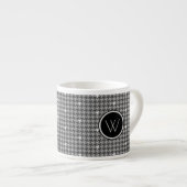 Tasse Expresso Gris avec Houndstooth Accent Argent Bouge de spéci (Devant droit)