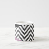 Tasse Expresso Gris Zigzag, Gris Chevron, Motif Zigzag, Violet (Devant)