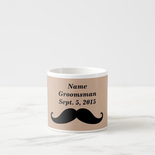 Tasse Expresso Groomsman Mustache, Top Hat et Suit Espresso Musta (Devant)