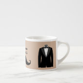 Tasse Expresso Groomsman Mustache, Top Hat et Suit Espresso Musta (Droite)
