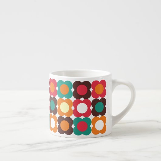 Tasse Expresso Groovy 70s Retro Flower Pattern | Bold Boho Floral (Droite)