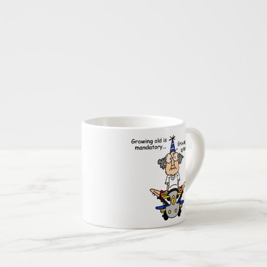 Tasse Expresso Growing Up est un Humour facultatif (Devant droit)