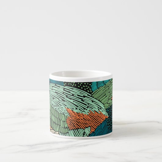 Tasse Expresso Grunge Abstrait : Conception Motif transparente. (Devant)