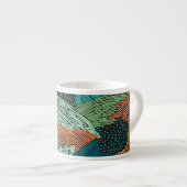 Tasse Expresso Grunge Abstrait : Conception Motif transparente. (Devant droit)