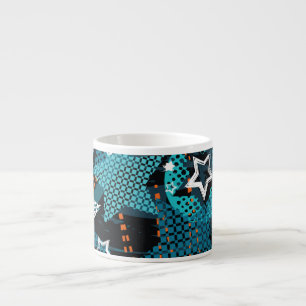 Tasse Expresso Grunge star motif, design pour enfants ludique.