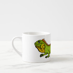 Tasse Expresso Happy green iguana cartoon