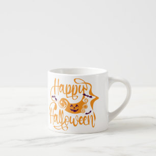 Tasse Expresso Happy Halloween chauves-souris Jack-o'-lantern