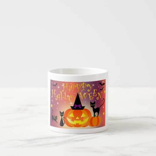 Tasse Expresso Happy Halloween Funny Bright Citrouille Party (Devant)