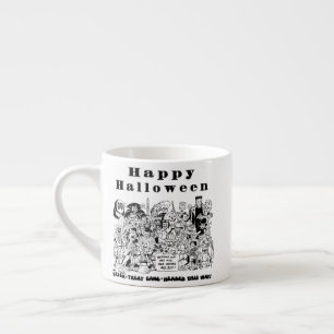 Tasse Expresso Happy Halloween Trick ou Treat Éffrayant Illustrat