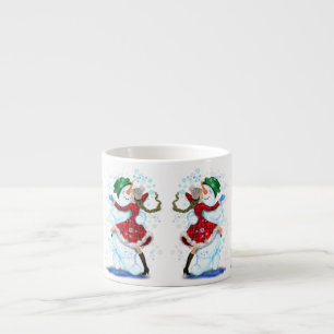 Tasse Expresso Happy Snowman and Girl Dance Tango