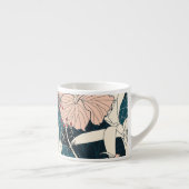 Tasse Expresso Hibiscus rose tropical, arrière - plan sombre (Droite)