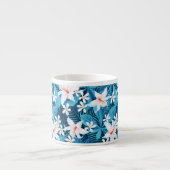 Tasse Expresso Hibiscus tropicaux Schéma floral 2 (Devant)