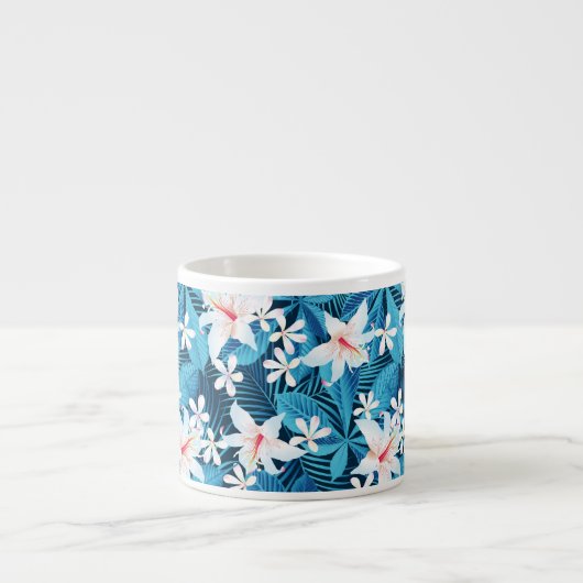 Tasse Expresso Hibiscus tropicaux Schéma floral 2 (Devant)
