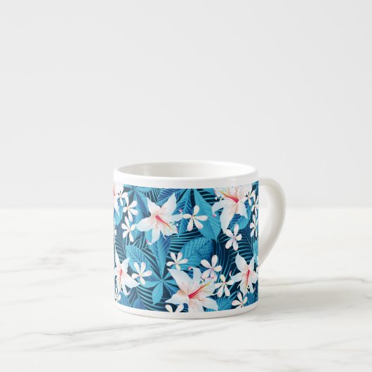 Tasse Expresso Hibiscus tropicaux Schéma floral 2 (Devant droit)