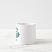 Tasse Expresso Hibou turquoise de ressort (Devant)