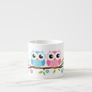 Tasse Expresso Hiboux mignons sur le nom personnalisé par branch
