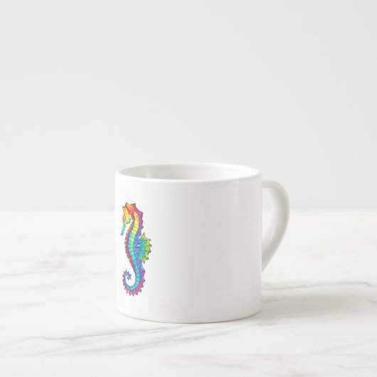 Tasse Expresso Hippocampe polygonal arc-en-ciel (Devant droit)