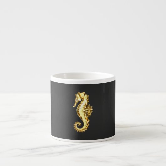 Tasse Expresso Hippocampe Polygonal Or (Devant)