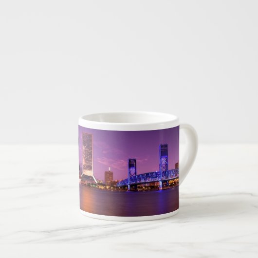 Tasse Expresso Horizon de Jacksonville la Floride la nuit (Devant droit)