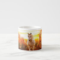 Horses at sunset throw pillow