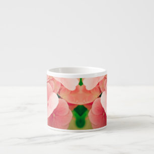 Tasse Expresso Hortensia Hydrangea fleurs rose pastel floral