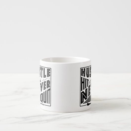 Tasse Expresso Hurler Hustle Hit & Never Quit, GAA Jeux Gaelic (Devant)