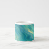 Tasse Expresso Hydrangea bleu texture ondulée (Devant)