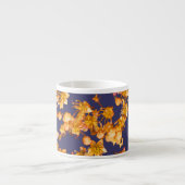 Tasse Expresso hydrangée orange et marine (Devant)