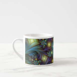 Tasse Expresso Illuminé Abstrait brillant Turquoise violet Fracta