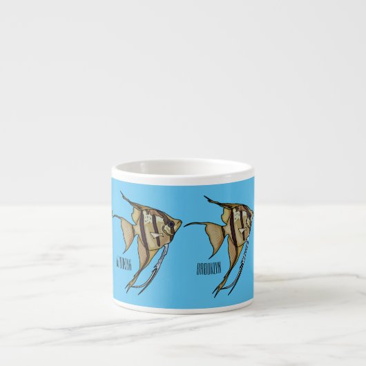 Tasse Expresso Illustration d'angelfish (Devant)