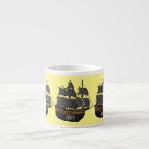 Tasse Expresso Illustration de bateau pirate