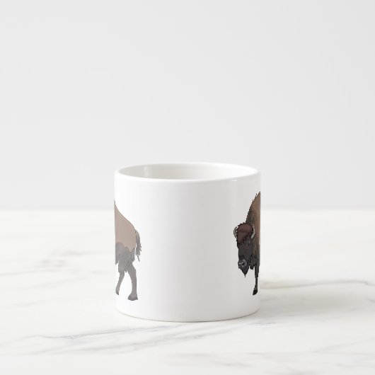 Tasse Expresso Illustration de bison (Devant)