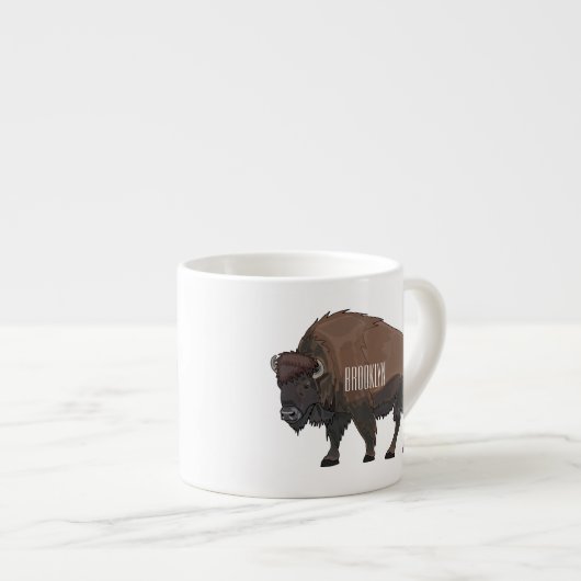 Tasse Expresso Illustration de bison (Devant droit)