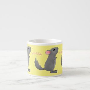 Tasse Expresso Illustration de chinchilla gris mignon
