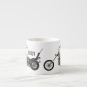 Tasse Expresso Illustration de Chopper Motorcycle 1950 (Devant)