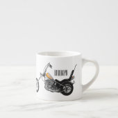 Tasse Expresso Illustration de Chopper Motorcycle 1950 (Droite)