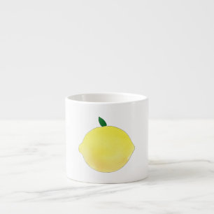 Tasse Expresso Illustration de citron jaune vibrant