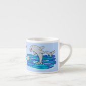 Tasse Expresso Illustration de dauphins heureux adorables (Droite)