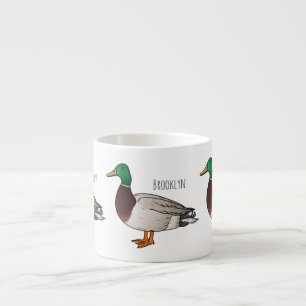 Tasse Expresso illustration de dessin animé de canard colvert