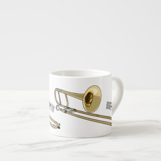Tasse Expresso Illustration de dessin animé de Trombone (Devant droit)