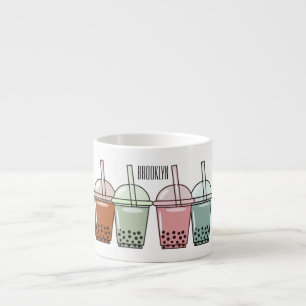 Tasse Expresso Illustration de dessin animé pour le thé de bulle