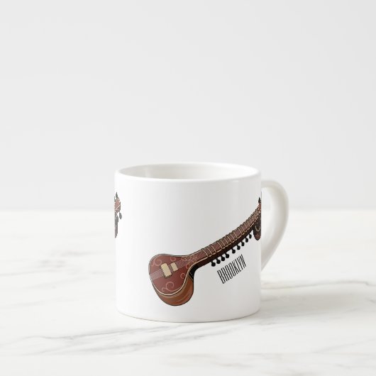 Tasse Expresso Illustration de dessin de Sitar (Devant droit)