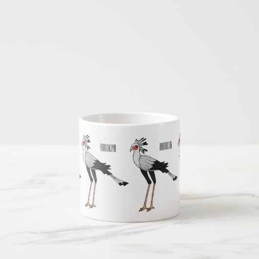 Tasse Expresso Illustration de dessin du secrétaire pour oiseaux (Devant)