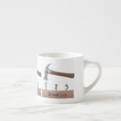 Tasse Expresso Illustration de dessin mignon, marteau et ongles (Droite)